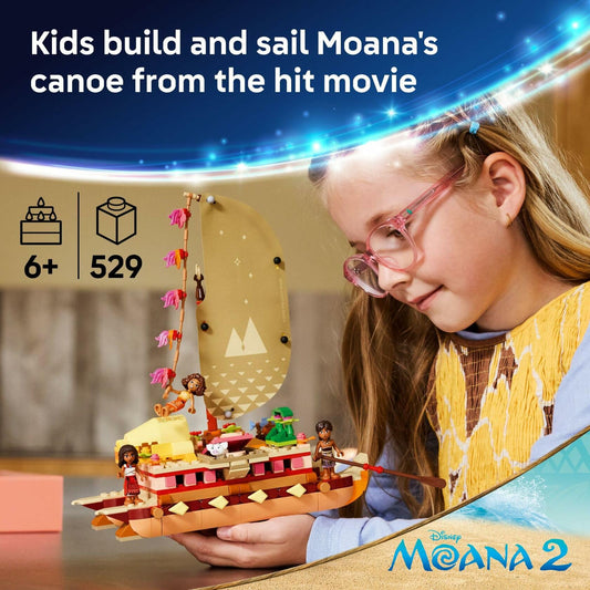 LEGO Disney Moana's Adventure Canoe Building Toy Set - Pretend Play Toy Boat for Kids, Girls & Boys, Ages 6+ - Disney Gift Idea for Fans of Moana - 43270