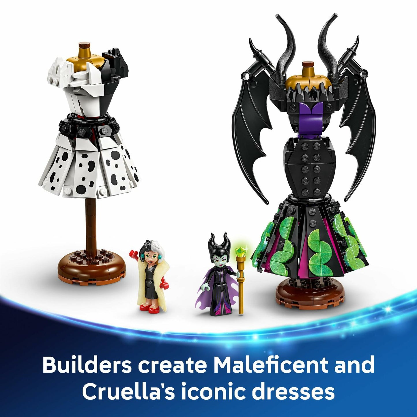 LEGO Disney Villains Maleficent’s and Cruella De Vil’s Dresses Kids Toy - Fashion Building Toy for Girls and Boys, Ages 9+ - Kids Toy for Disney Fans - Gift Idea for Birthdays & Holidays - 43262
